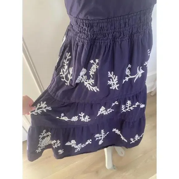 Anthropologie - Somerset embroidered Maxi Dress w/ Blue Floral Embroidery, XSP - Picture 12 of 15